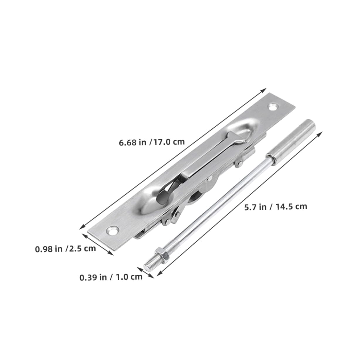 Hemobllo 2sets Serratura Scorrimento in Acciaio Inossidabile Chiavistello Nascosto Per Porte Doppie in Legno e Composito Sicurezza Anti-effrazione Con Design Adatto Diverse Altezze Familiar