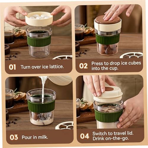 Vaso portátil 2 en 1 con bandeja para hielo triturado miniatura 6