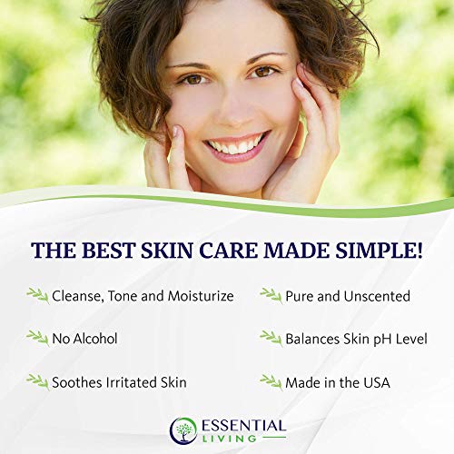 Essential Living: Witch Hazel Toner - Pure And Unscented - 12 Oz. Natural Botanical Facial Skin Care Product For Acne And Blemishes - Helps Balance Skin Ph - Fights Skin Inflammation - Made In The Usa #TOP2