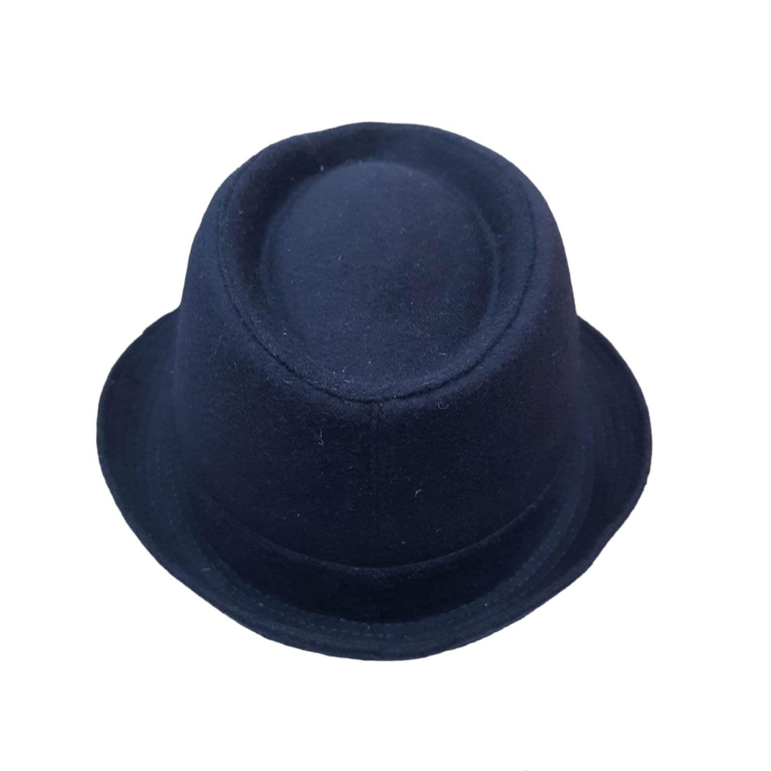 Panizza Cappello Uomo Invernale Rock Trilby Blu Navy Feltro in Lana Falda Stretta Teflon Tesa Corta