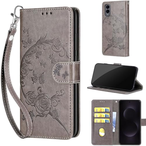 Étui portefeuille Samsung S25 Edge 5G en cuir avec fentes cartes et dragonne femme