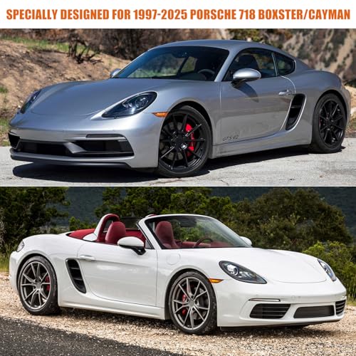 Image of Waterproof Car Cover Replace for 1997-2025 Porsche 718 Boxster /Cayman 986 /987 /981, 6 Layers All Weather Full Car Covers with Zipper Door & Windproof Bands for Snow Rain Dust Hail Protection (718)