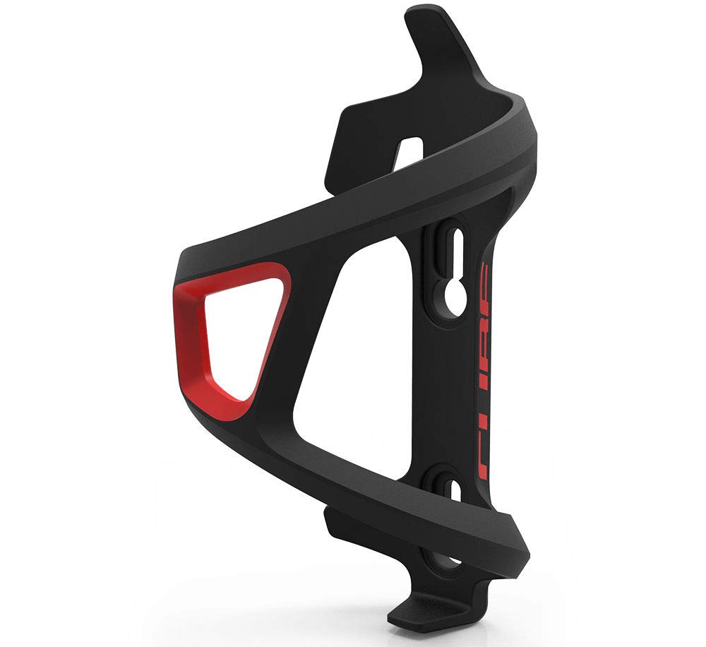 Cube HPP Side-Loading Cycling Bottle Cage - Black/Red, Left Sided Loading/Bicycle Cycling Cycle Biking Bike Riding Ride Mountain MTB Road Bottle Bidon Vessel Flask Holder Mount Lightweight Part