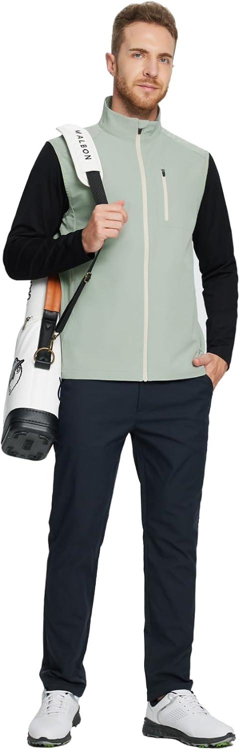Rouen Mens Vests Outerwear Performance Lightweight Sleeveless Jacket Windproof Softshell Vests Sports Golf Vest for Men - Image 2