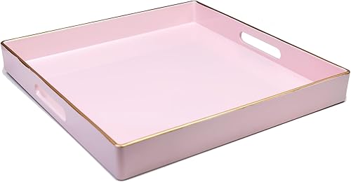 Miniatura 97 de Spsyrine Bandeja para servir, bandeja rectangular de plástico para mesa de centro con asas, bandeja decorativa de mármol para sala de estar