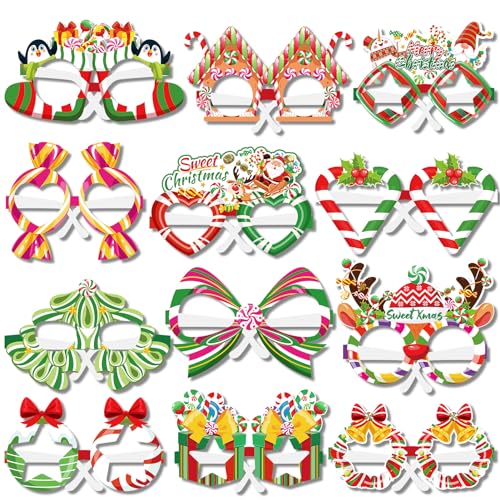 HOWAF 24pcs Christmas Glasses Novelty