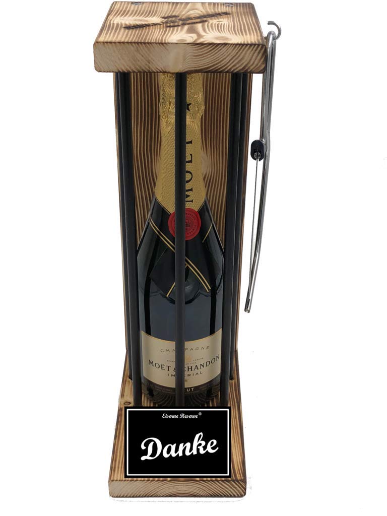Moet Danke Geschenke - Geschenk Dankeschön Eiserne Reserve Black Edition incl. Notsäge Text s/w Danke Champagner (1 x 0.75 l)
