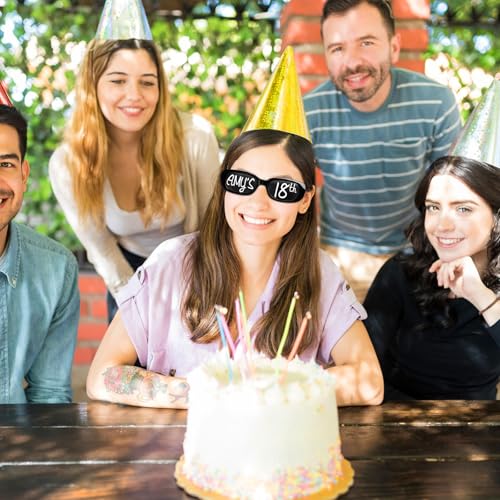 Flutesan 24 Pcs Personalized Rectangle Sunglasses with 8 Pcs White Marker Pens for Adult DIY Custom Birthday Wedding4