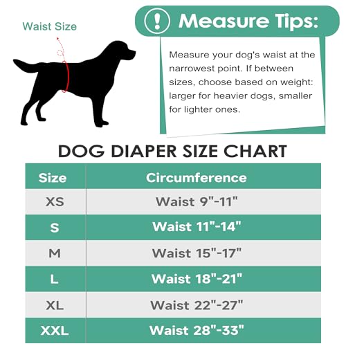 Image of 5 Pack Dog Diapers Male Reusable Belly Bands Washable for Large Male Dogs, High Absorbency for Puppy & Doggy, Size XL