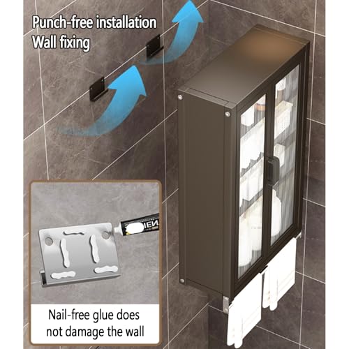 Armoire suspendue salle de bain anti-perforation pour ranger sans percer - 6