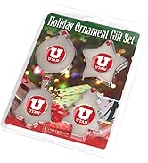 LinksWalker Utah Utes - Holiday Ornaments Gift Pack - 4 Metal Logoed Ornaments