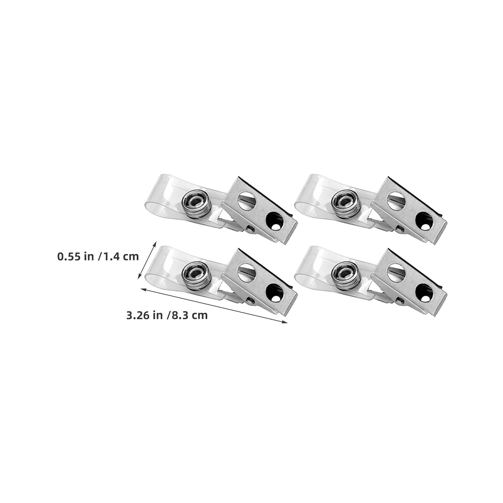Holibanna 250pezzi Clip per Badge in Metallo Clip per Targhette Identificative in Pvc Trasparente con Doppio Foro di Fissaggio Leggere e Durature per Uso Professionale e Quotidiano
