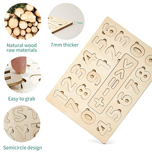 Esquirla Wooden Alphabet and Number Puzzle Board #TOP24