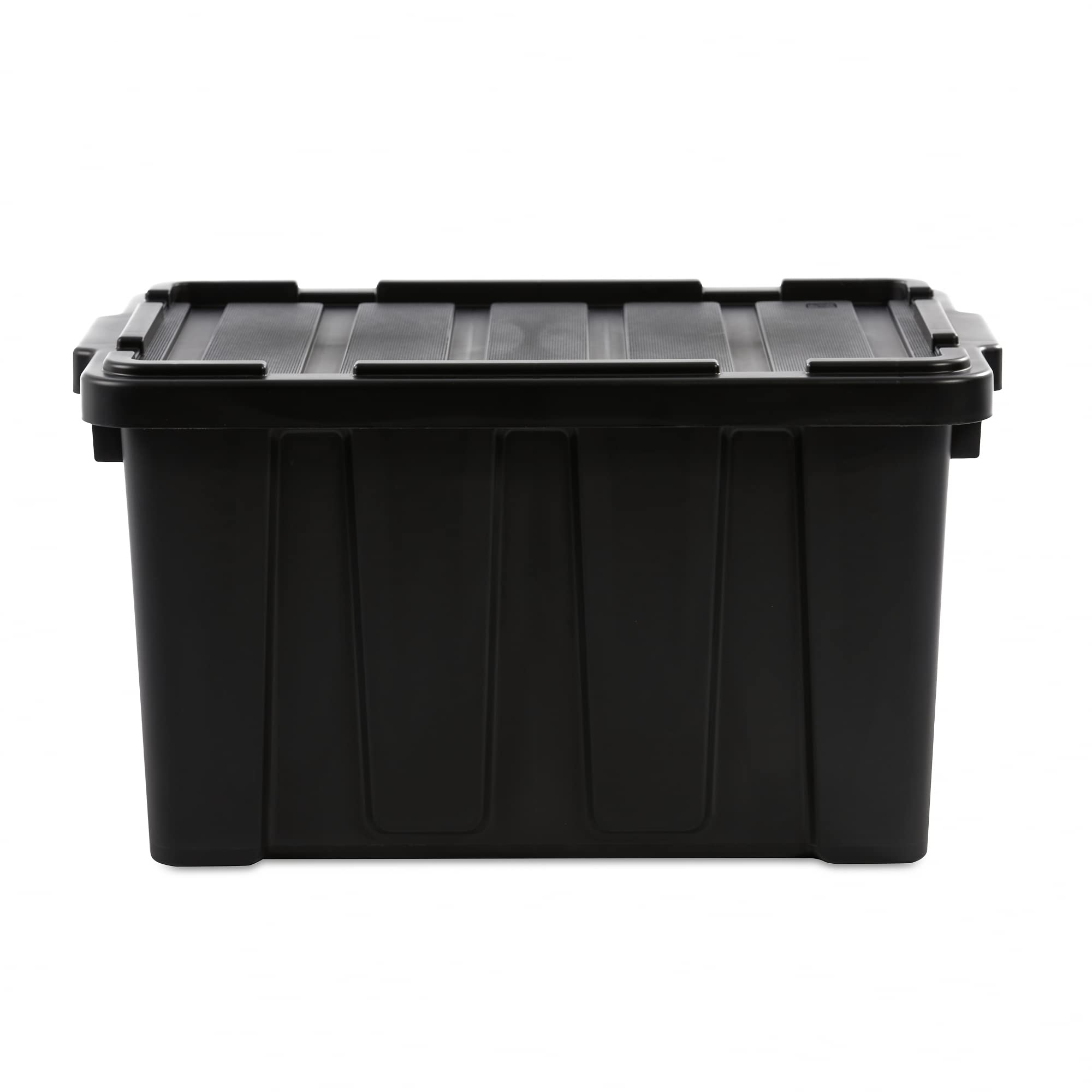 Iris Ohyama, Scatole Pieghevoli, 50L, Set di 3, Nero, Grande, Solido, Impilabile, Per Garage, Scaffali, Scatola Organizer, Plastica, Contenitore, DDSKT-450