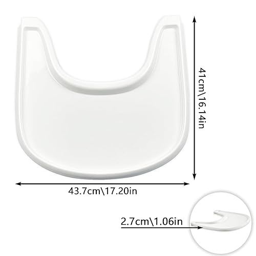 Miniatura 2 de Bandeja para silla alta compatible con silla Stokke Tripp Trapp con superficie lisa y fuerte succión, hecha de plástico seguro para alimentos (BPA
