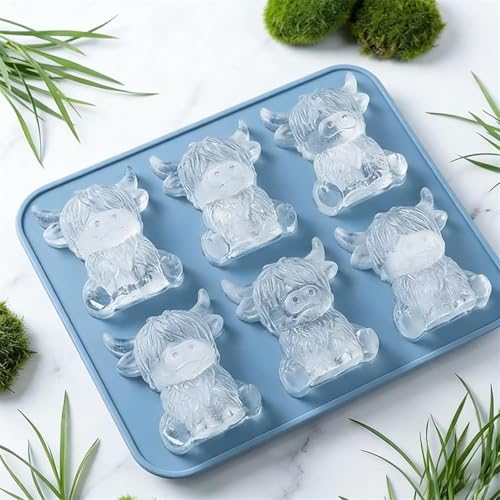 Molde de silicona para cubitos de hielo mini vaca miniatura 3