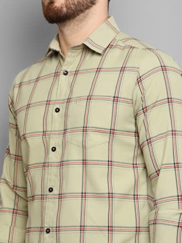 Image of Allen Cooper Pure Cotton Checked Full Sleeve Shirts For Men(64OG-M)