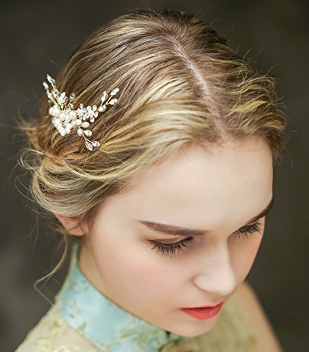 Fiore cristallo perle di strass capelli pettine da...