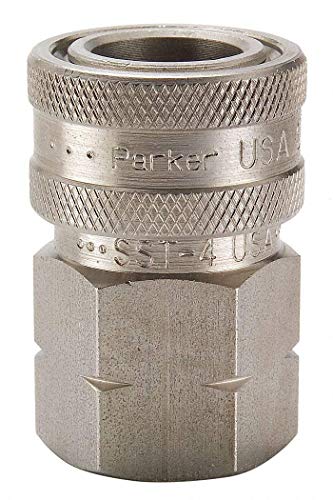 Parker Hannifin SH2-62 Series 60 Type 303 Stainless Steel Multi-Purpose Quick Coupler with Female Pipe Thread, Poppet Valve, 1/4