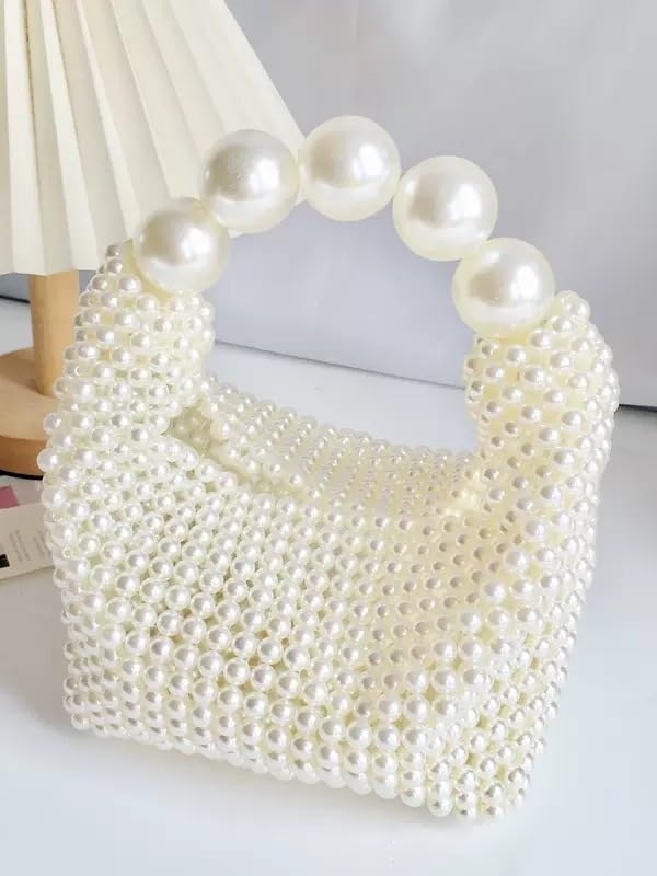 Image of Luxury Pearl Embellished Handheld Bag