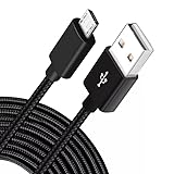 iTechCover Braided USB Cable Charging Cord/Charger Power Lead Wire Compatible with Sony FDR-AX53 / Black / (2m / 6.6ft) - Image 5