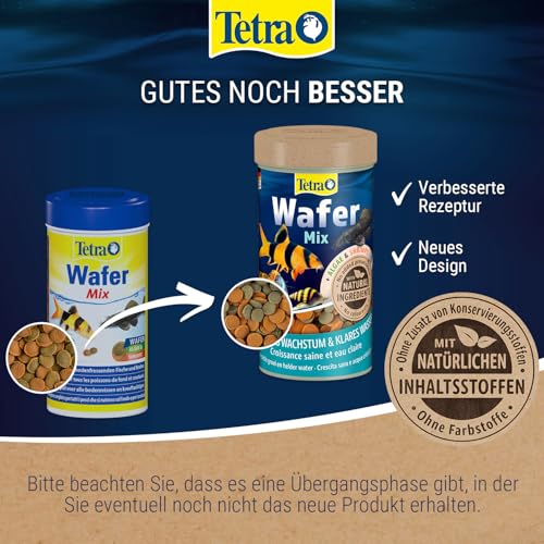 Tetra Wafer Mix - Fischfutter für alle Bodenfische (z.B. Welse) und Krebse, für gesundes Wachstum und Vitalität, 250 ml Dose – Bild 3
