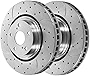 AutoShack PR41513DSZPR Front Drilled Slotted Brake Rotors Silver Pair of 2 Driver and Passenger Side Replacement for Lexus RX350 NX200t RX450h NX300h 2008-2019 Toyota Highlander 2011-2020 Sienna FWD