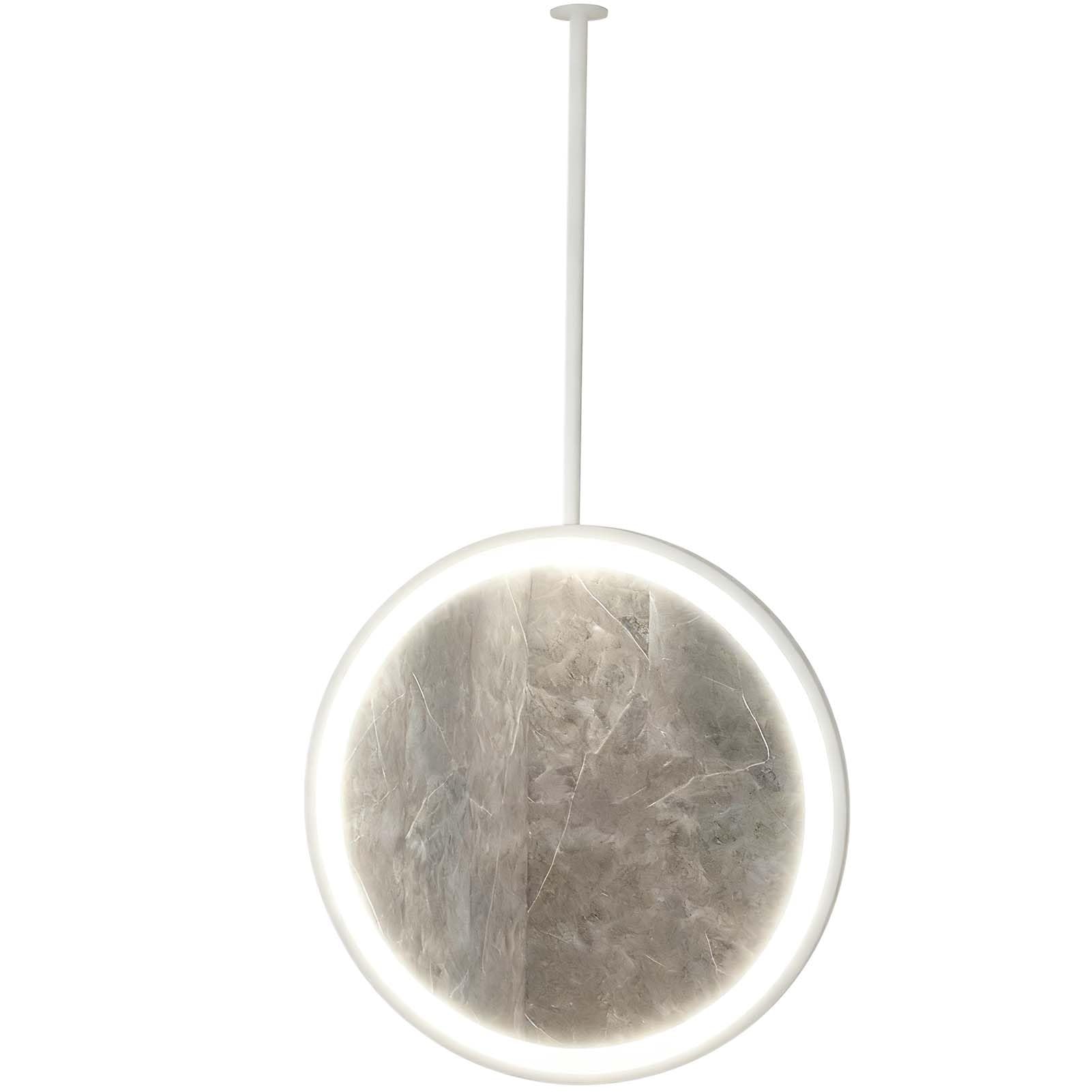 GLJTUO Round Wall Mirrors, Led with Lights Ceiling Decorative Hanging Circle Metal Frame for Vanity, Entryway, Bedroom, Living Room,White-1L x 1W cm