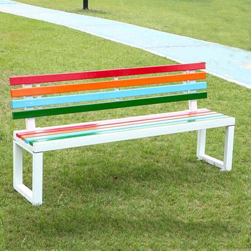 Banco de parque al aire libre blanco de 120cm para jardín resistente 2