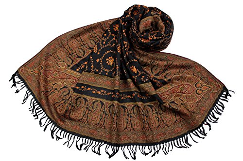 Châle laine motif cachemire SHANKARA N2 accessoire de mode hivernale en pure laine