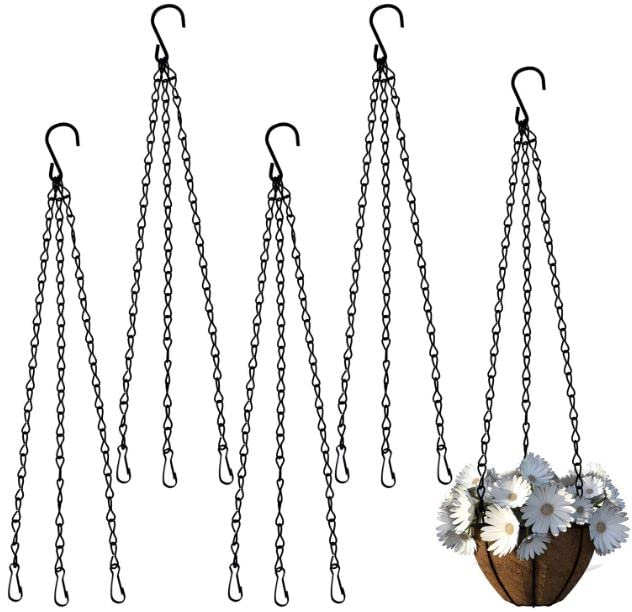 5 Pcs Hanging Basket Chains with Hooks Hanging Chains Metal Hanging
