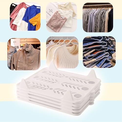 Organizador de camisetas, tabla de ropa plegable apilable para el hogar y viajes, ideal para un almacenamiento limpio y fácil embalaje, paquete de 10