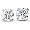 1/2Ct Round Brilliant Cut Diamond Certified Stud Earrings in 14K Gold Setting