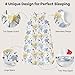 Unnivoll Fleece Baby Sleep Sack 6-12 Months 1.0 Tog Baby Wearable Blanket Microfleece Sleeping Sack with 2-Way Zipper for Newborn Infant Yellow & White Elephant