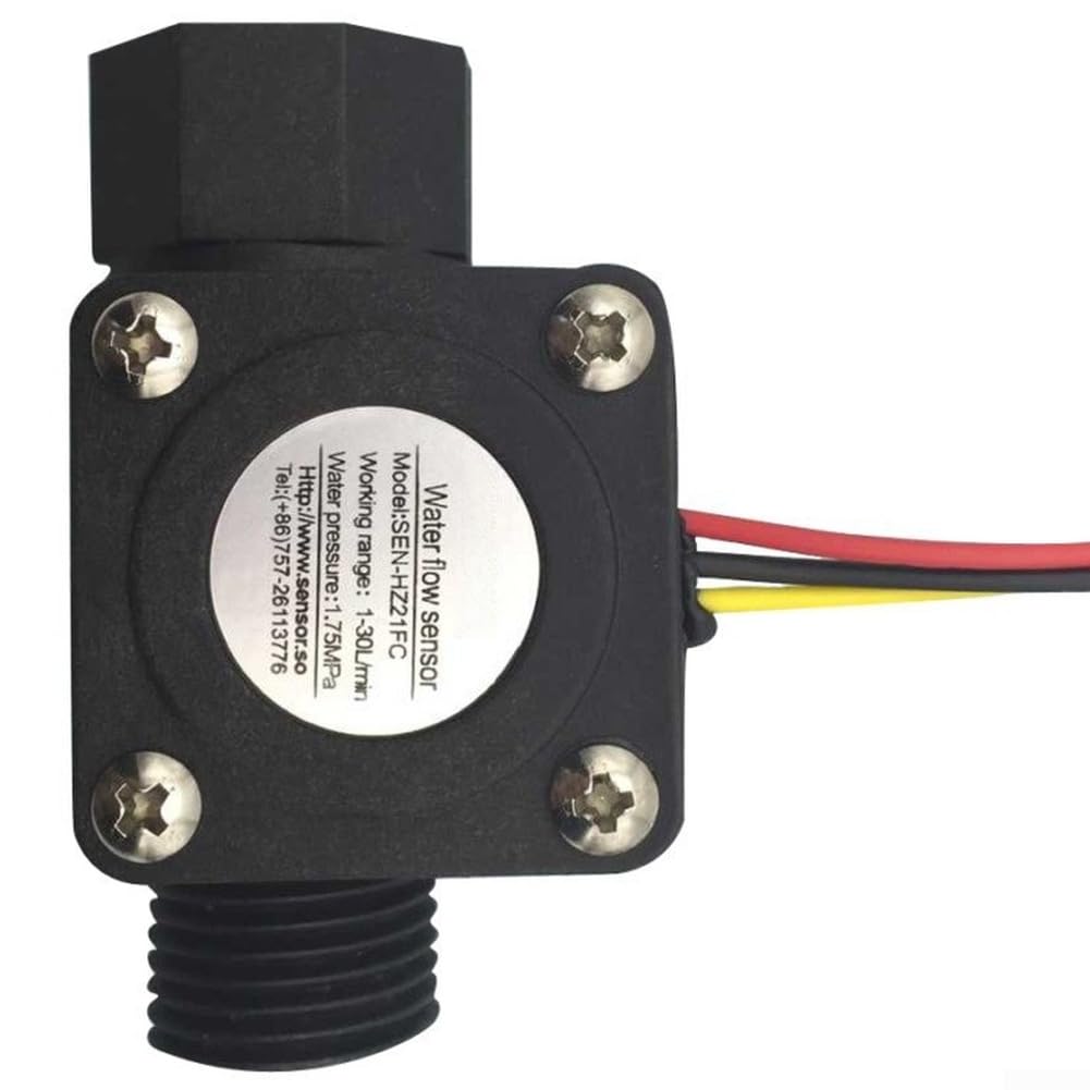 Débitmètre d'eau industriel en nylon avec turbine de 1 à 30 l/min, capteur de pression 1,75 MPa avec signal d'impulsion de sortie pour chauffe-eau et applications à vapeur