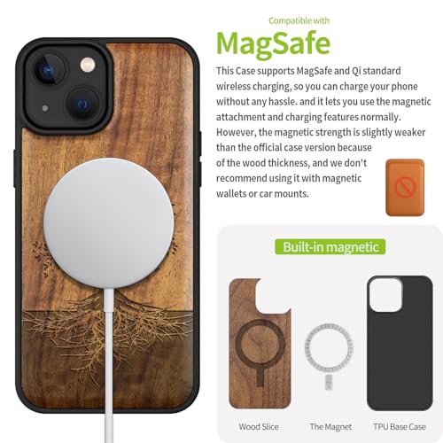 Étui bois de téléphone iPhone 15 motif Arbre avec des racines - 5