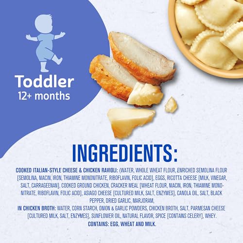 image for Gerber Toddler Food, Pick-ups, Italian-Style Chicken & Cheese Ravioli,