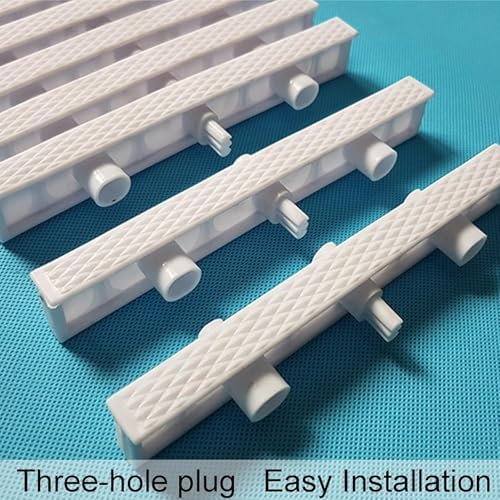 Rectangle Swimming Pool Drain Grates - 10 Pack White Plastic Channel Covers for Overflow Drainage, Durable Grate Solutions for Pool Water Management, 7.1 Inch Size