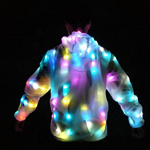 10 BEST Neon Led Jacket for Women - Men Light Up Fur Coat White Glow Faux Fur Costume for 