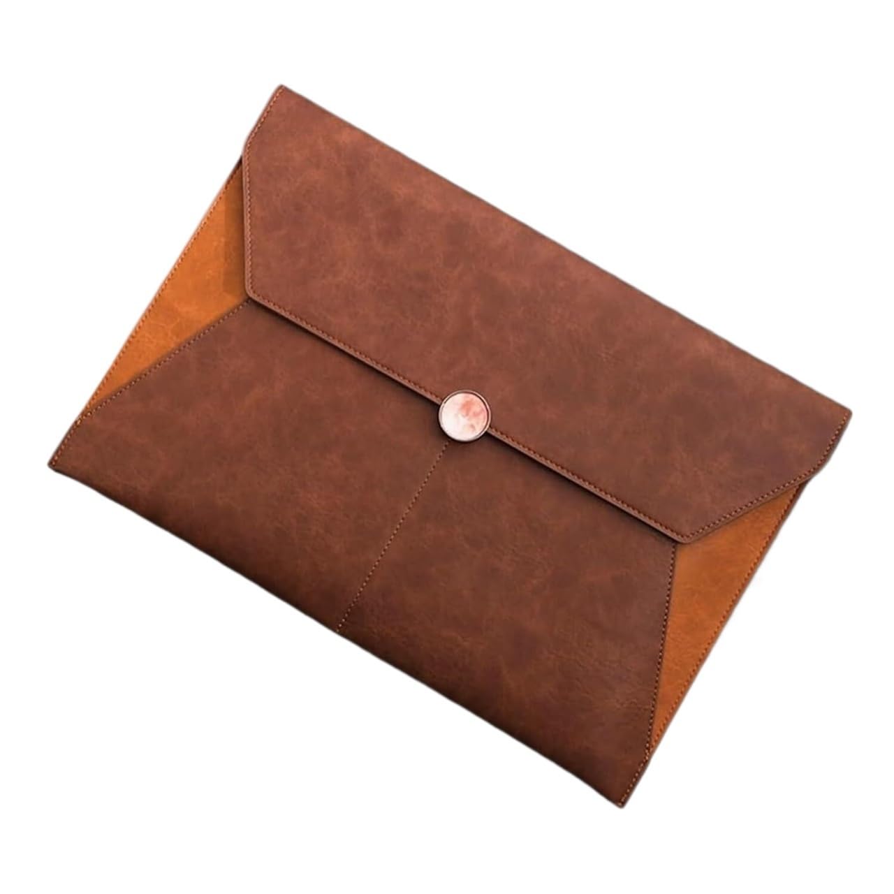 Wielokolorowa koperta na dokumenty ze skóry PU – opakowanie 2 sztuk, 235 x 352 mm, idealna do organizowania plików i dokumentów(Bruin)