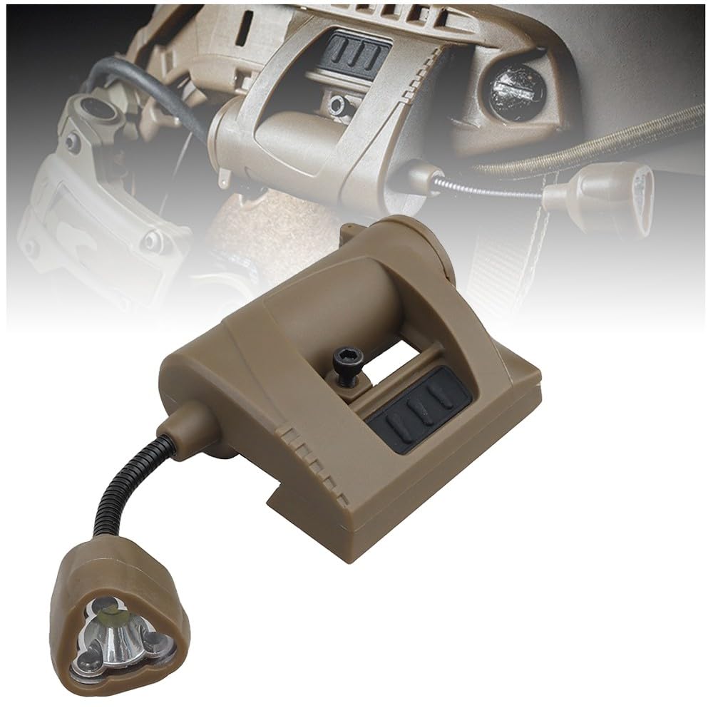 Fotrsta Tactical Military Helmet Charge Light, 4 Modes LED Airsoft Helmet Torch Lamp Nylon Energy Saving Hunting Military Helmet Flashlight Outdoor Hunting Tactical Helmet Accessories