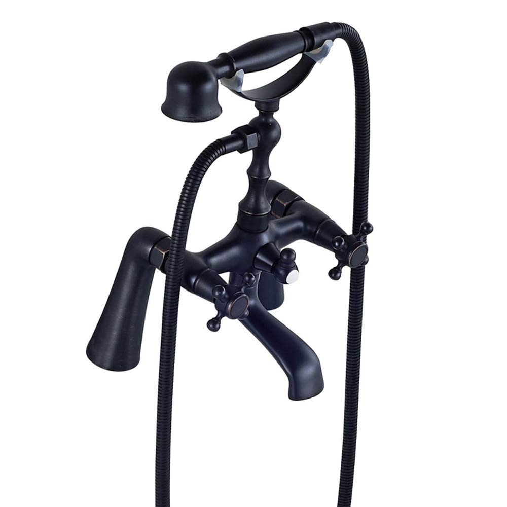 WOTZOV Oil Rubbed Bronze Bathtub Faucets With Handshower Dual Handle Bathroom Bath Shower Faucet Telephone Style Tub Mixer Tap