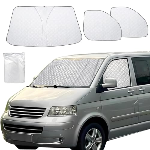 Sonnenschutz Frontscheibe Innen für VW T5 T6,Auto Sonnenblende Frontscheibenabdeckung,3 Stücke Auto Windschutzscheibe Sonnenschutz Abdeckung,Thermomatte Fahrerhaus, UV-Schutz Sonnenschutz Frontscheibe Innen für VW T5 T6,Auto Sonnenblende Frontscheibenabdeckung,3 Stücke Auto Windschutzscheibe Sonnenschutz Abdeckung,Thermomatte Fahrerhaus, UV-Schutz