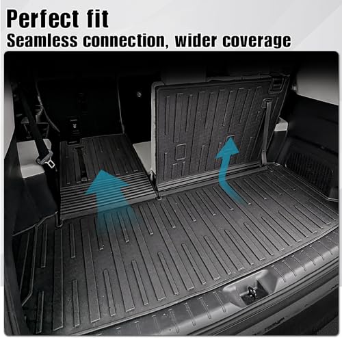 Image of Cargo Mat with Backrest Mat 2-in-1 for 2024 2025 2026 Toyota Grand Highlander Car Mat Accessories, TPE All Weather Cargo Liner Trunk Mat(Grand Highlander-2 in 1 Trunk Mat)