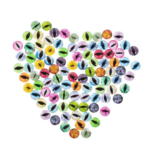Operitacx Ojos de Cristal para Manualidades 8 Mm 100 Piezas, Accesorios para Muñecas DIY, Ojos Planos para Bisutería y Decoración Artesanal