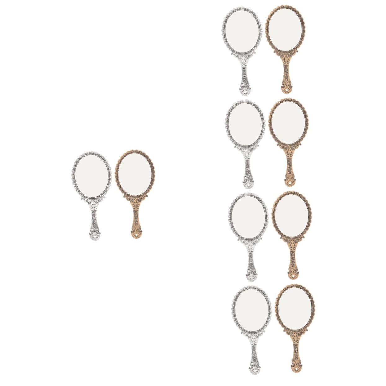 DOITOOL 10 Uds Espejo De Mano Espejos De Bolso Vintage Espejo De Tocador Vintage Espejo Vintage Pequeño Espejo Compacto para Bolso Espejo De Belleza De Mano Cara De Metal Miss Pequeño