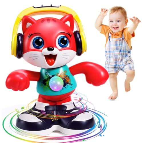 Image of Yunaking Dancing Cat Musical Kids Toys for 18 Months+ Old Boys Girls Gift | Interactive Recording Talkback, Kids Toy with Light, Crawling Educational Christmas Gift for Kids 2 3 4 5 Year Old Birthday