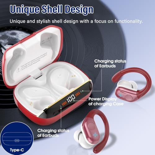 Image of Wireless Earbuds Sports, 75Hrs Bluetooth 5.4 Headphones, Bass Hi-Fi Stereo