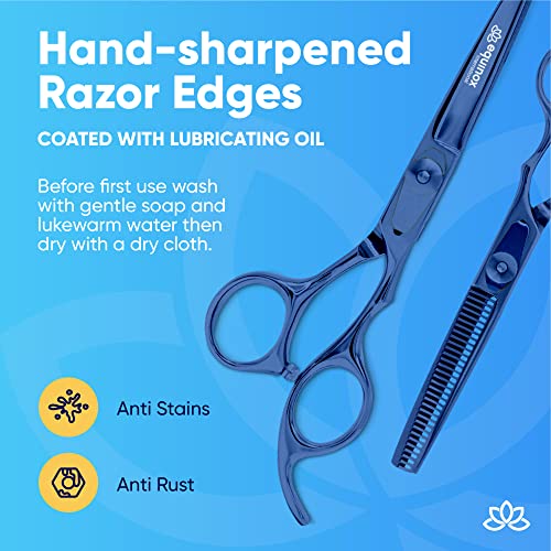 Image of Equinox Professional Hair Scissors Set - Barber & Thinning Shears for Cutting & Grooming, Premium Japanese Stainless Steel Scissors