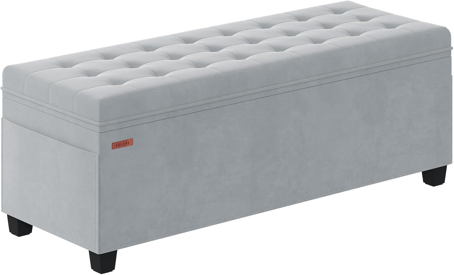 Velvet Storage Ottoman Bench, End of Bed Bench with Legs, Large Entryway Bench, Foot Rest Stool, Tea Table for Bedroom, Living Room, Loads 770 lb, 15.7"L x 43"W x 15.7"H, Dove Gray, UASND62G Velvet-gray 15.7" D x 15.7" W x 43" H